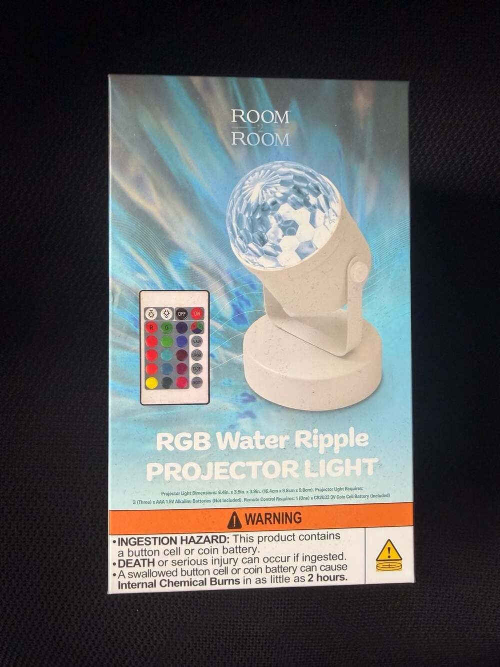 Room 2 Room RGB Water Ripple Projector Light New in Box